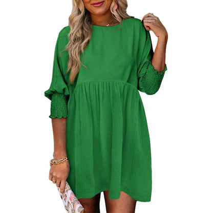 Casual Loose Fit Short Sleeve Mini Dress