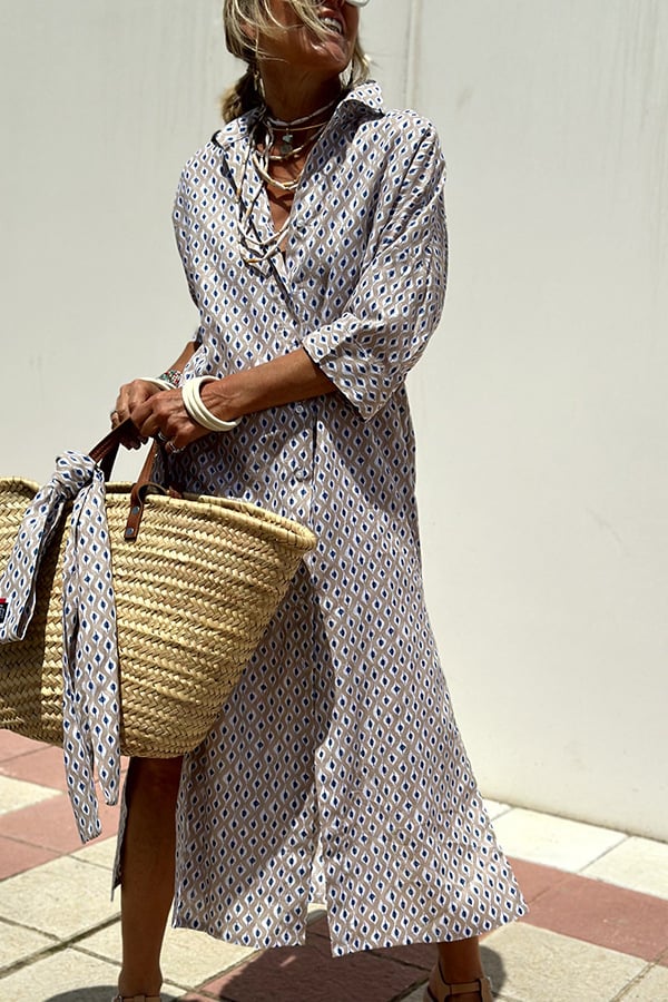 Niamh | Striped Lace-Up Shirt Dress
