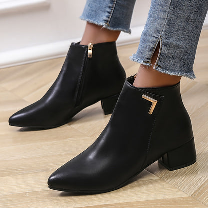 Fiona | Women’s Trendy Pointed Toe Block Heel Boots