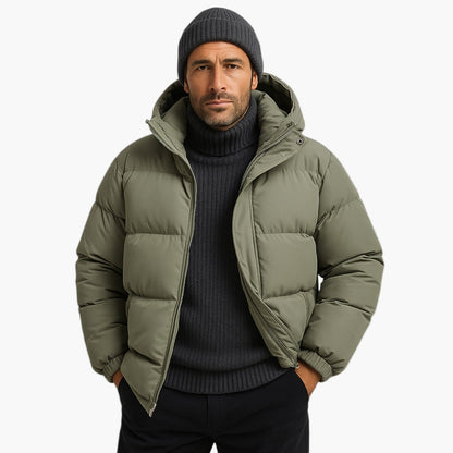 Cory | Chaqueta acolchada de invierno con capucha y cremallera para hombre 