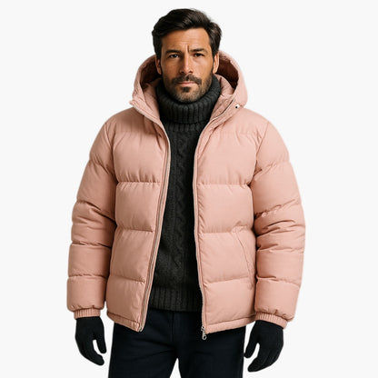 Cory | Chaqueta acolchada de invierno con capucha y cremallera para hombre 