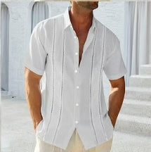 Magnus | Camisa guayabera bordada de corte relajado