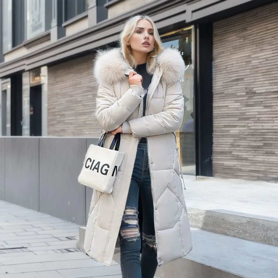Hannah | Abrigo acolchado de invierno para mujer con ribete de capucha