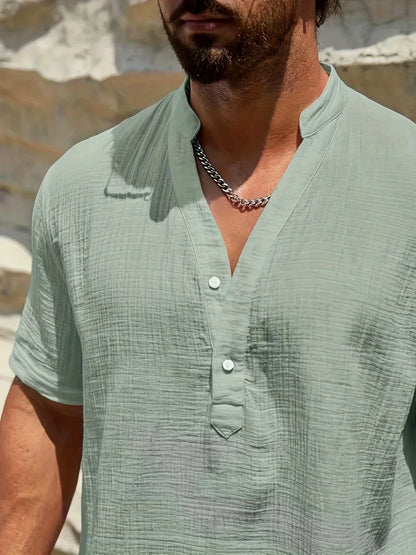Cozy Stand-Collar Summer Shirt