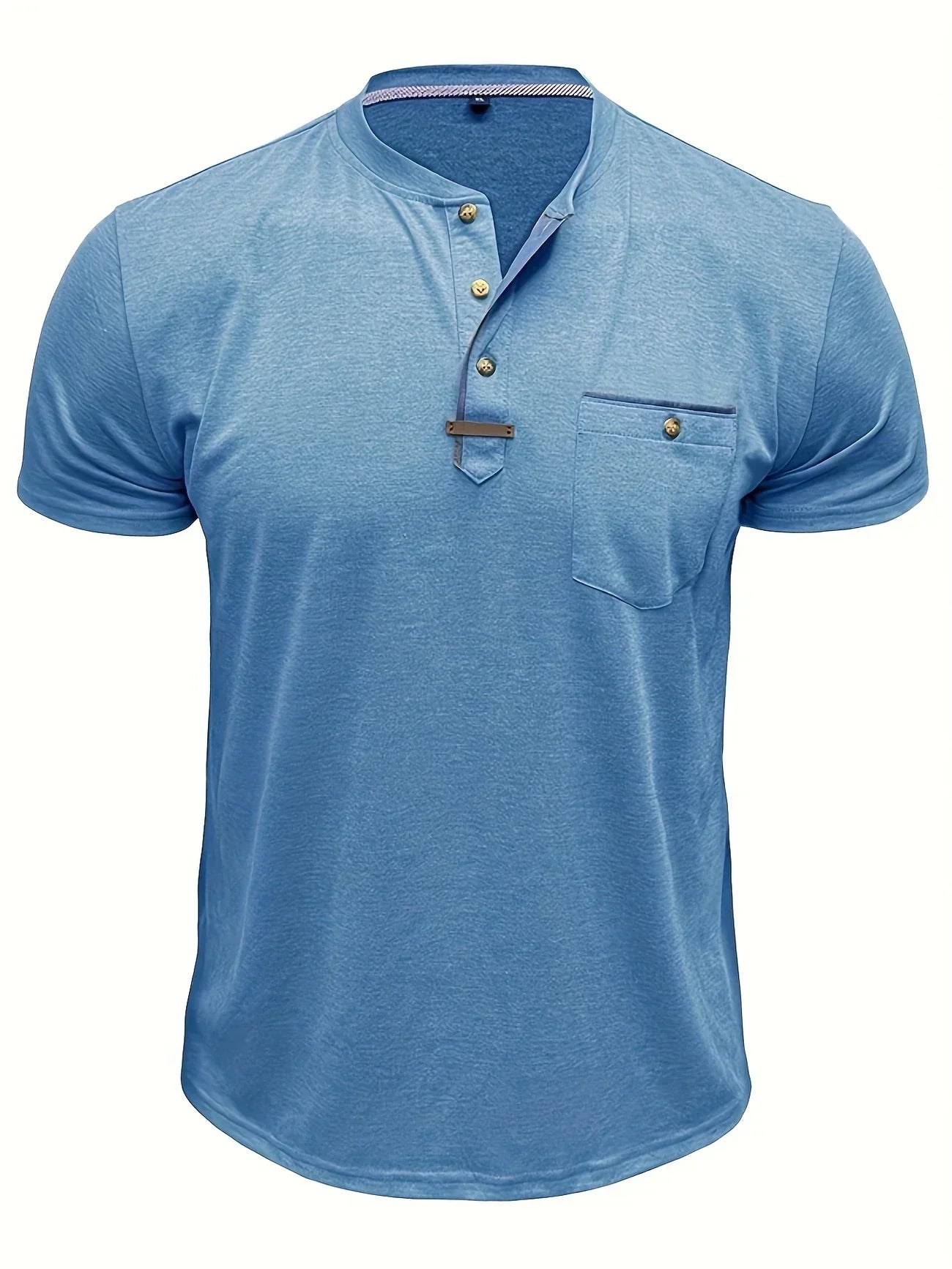 Slade | Camisa clásica de cuello redondo con bolsillo