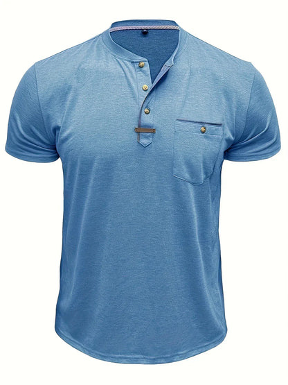 Slade | Camisa clásica de cuello redondo con bolsillo