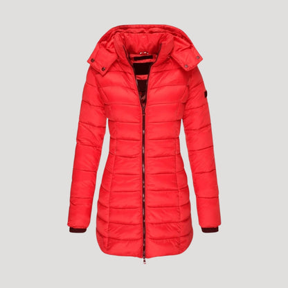 Bella| Abrigo largo de invierno con capucha para mujer