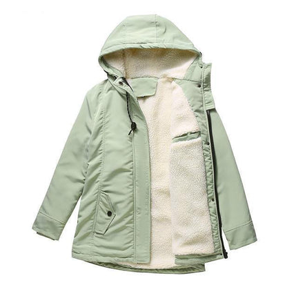 Thick Winter Coat with Hood and Quilted Lining for Winter Warmth