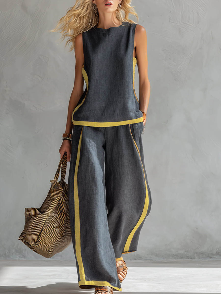 Valeria™ | Elegant Twin Set with Wide Trousers