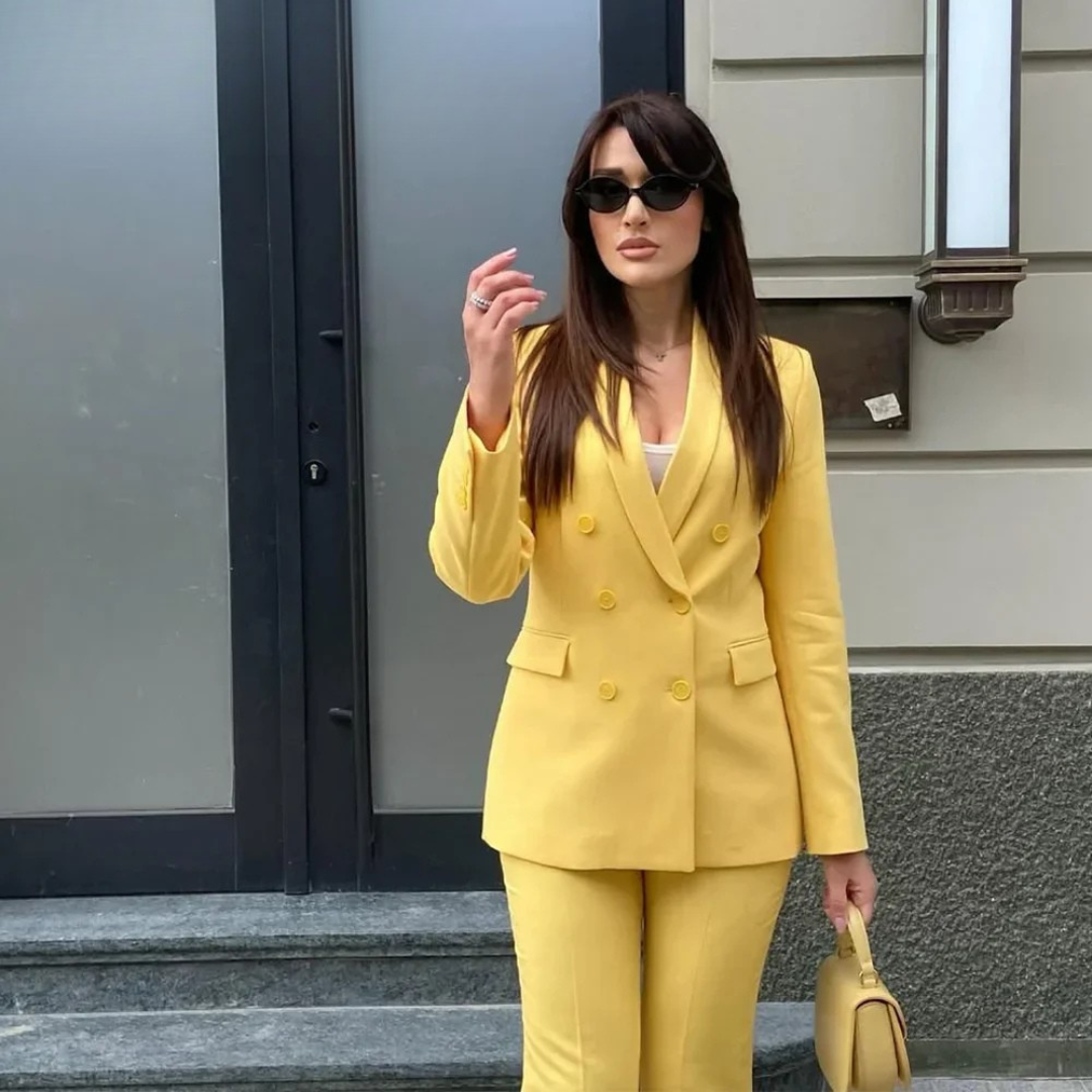 Chic Formal Suit Set with Tailored Long Blazer for Women