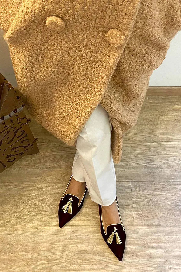 REAL LEATHER LOAFER WITH ELEGANT TASSELS