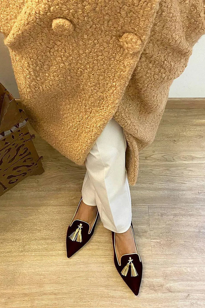 REAL LEATHER LOAFER WITH ELEGANT TASSELS