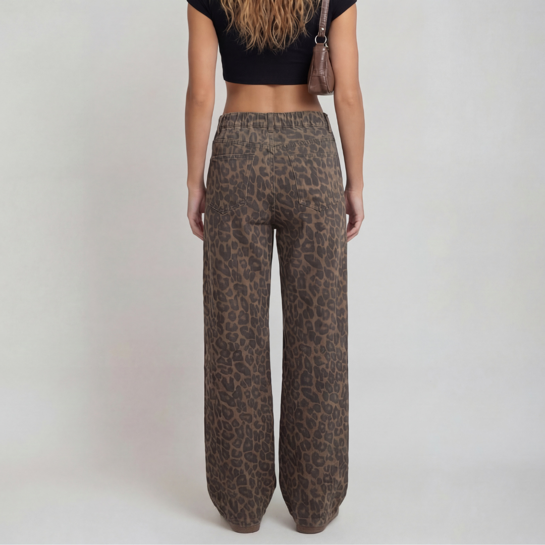 RILEY™ – Pantalones anchos con estampado de leopardo