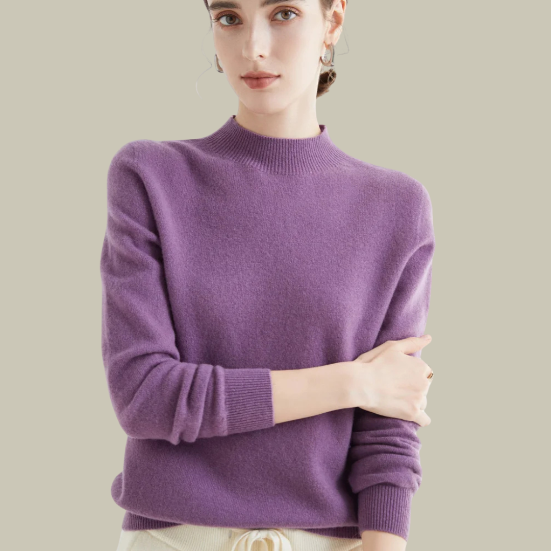 Ivy | Women’s High Neck Slim Fit Merino Wool Sweaters