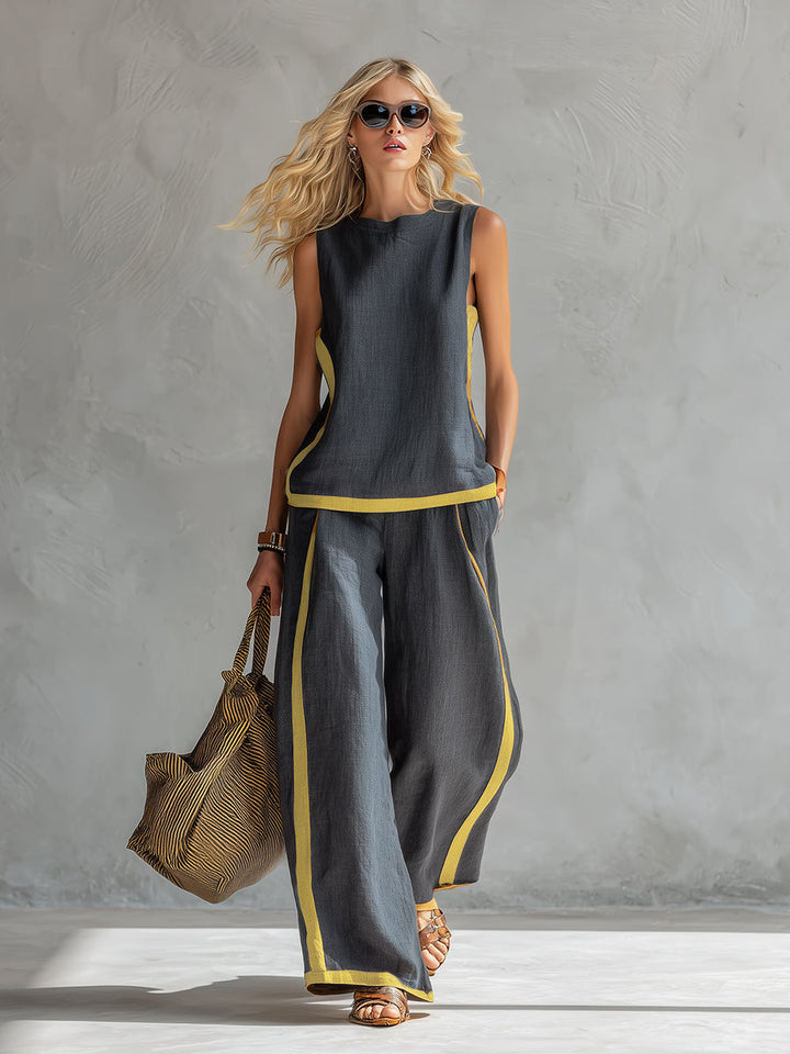 Valeria™ | Elegant Twin Set with Wide Trousers