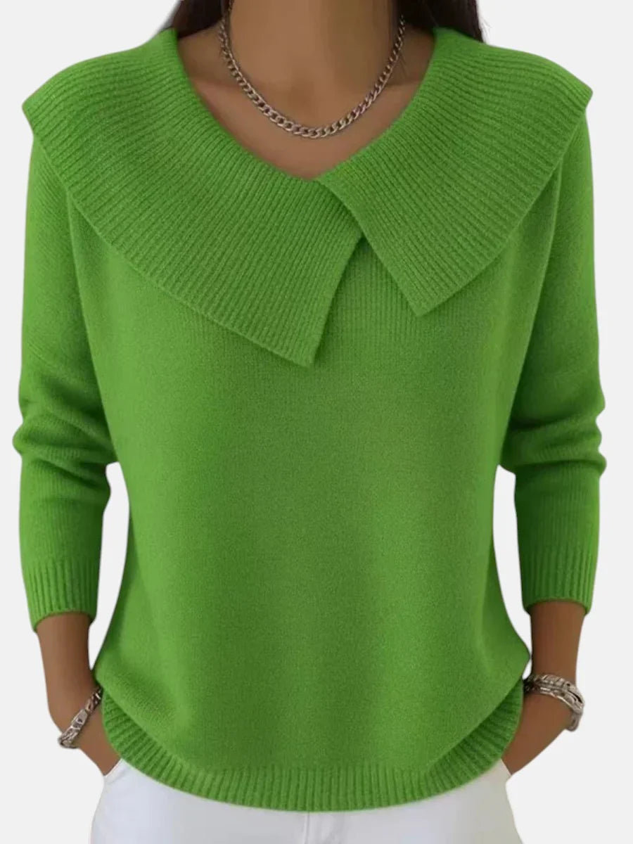 Elegant Sweater with Soft Collar