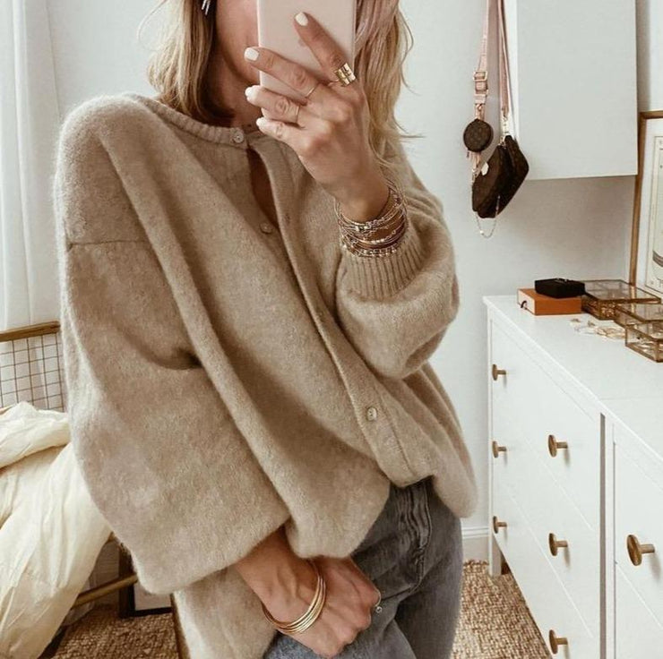 Button Cardigan with Loose Fit for Women