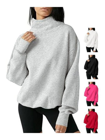M&amp;D™ - Sudadera de cuello alto extragrande para mujer, jersey de manga larga