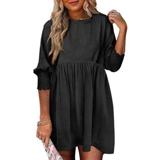 Casual Loose Fit Short Sleeve Mini Dress
