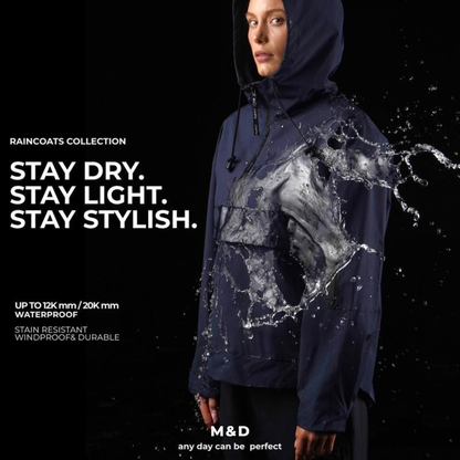 M&amp;D™ - Abrigo impermeable con capucha de gran tamaño