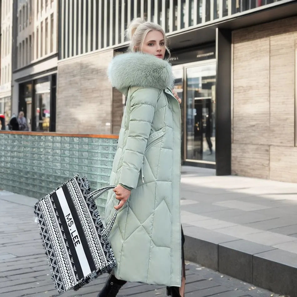 Hannah | Abrigo acolchado de invierno para mujer con ribete de capucha