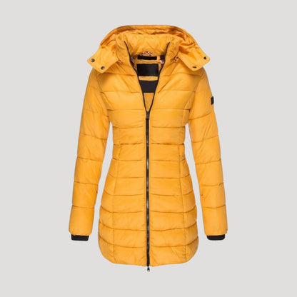 Bella| Abrigo largo de invierno con capucha para mujer