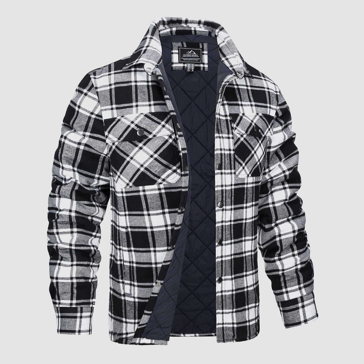 Chaqueta bomber a cuadros de diseño versátil