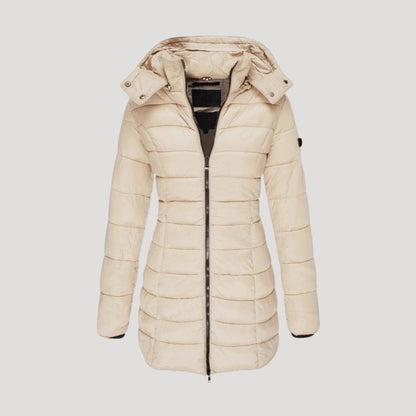 Bella| Abrigo largo de invierno con capucha para mujer