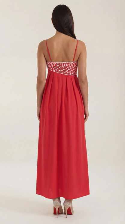 Vestido largo bordado Deborah