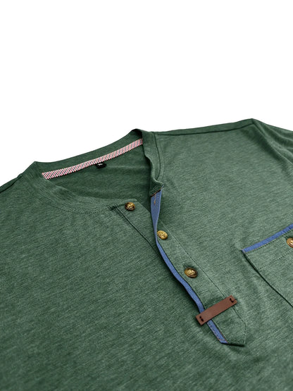 Slade | Camisa clásica de cuello redondo con bolsillo