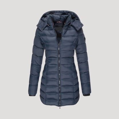 Bella| Abrigo largo de invierno con capucha para mujer