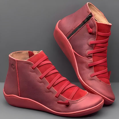 Fiona | Botines con cordones y cremallera para mujer