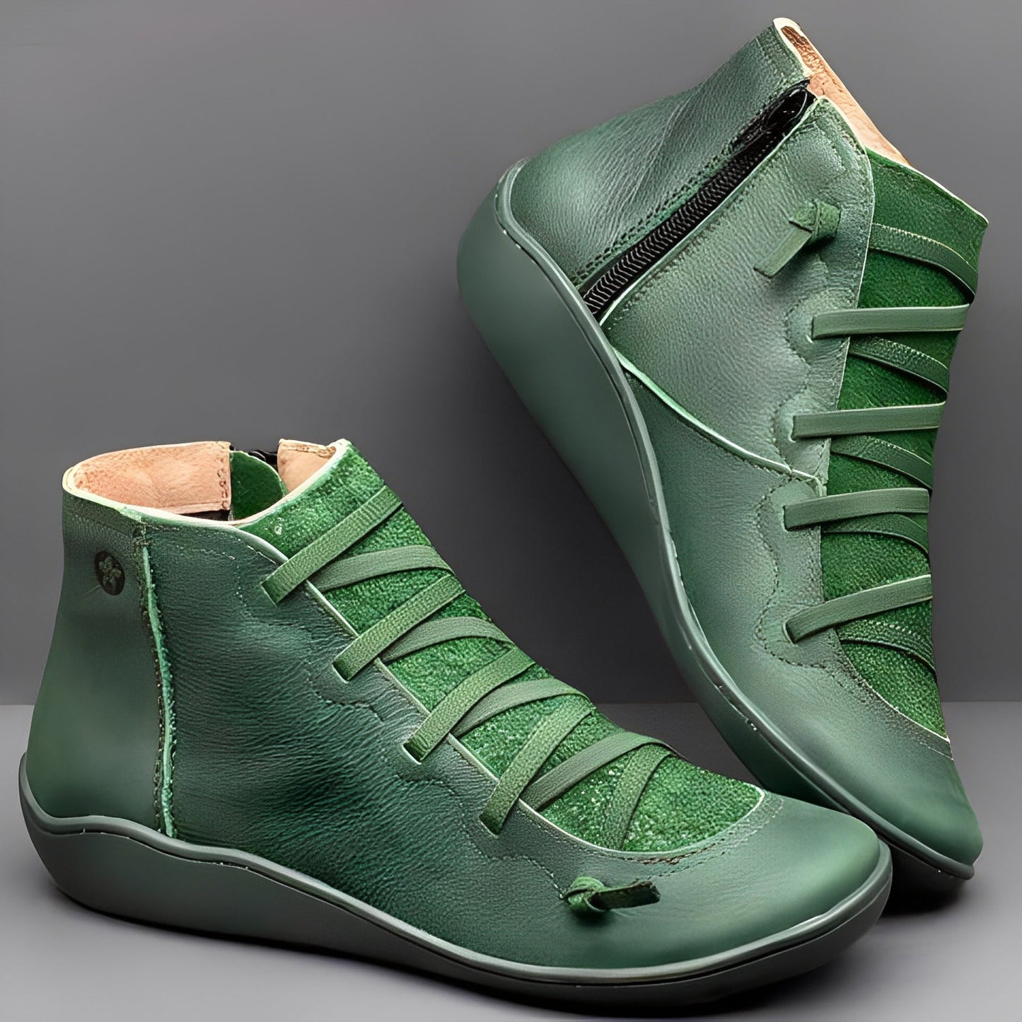 Fiona | Botines con cordones y cremallera para mujer