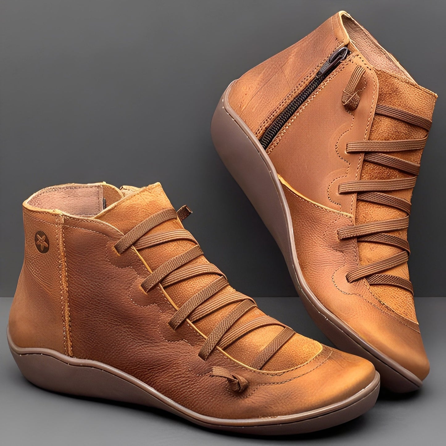 Fiona | Botines con cordones y cremallera para mujer
