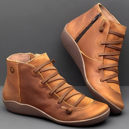 Fiona | Botines con cordones y cremallera para mujer