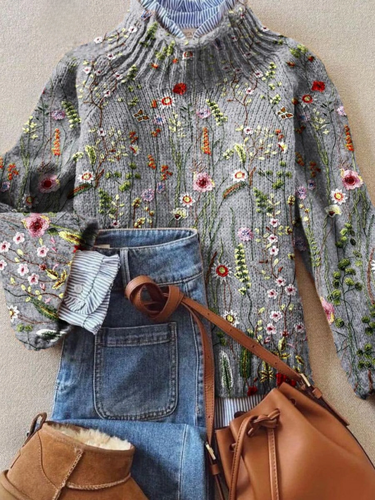 Vintage floral Knit Sweater