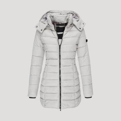 Bella| Abrigo largo de invierno con capucha para mujer