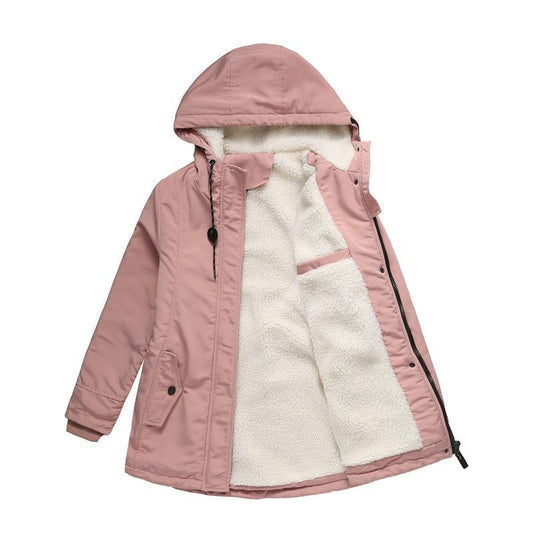 AMINA™ - Abrigo de invierno grueso con capucha y forro acolchado para mayor calidez invernal