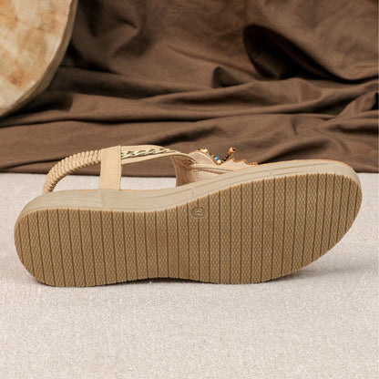 Marbella Beaded T-Strap Sandal