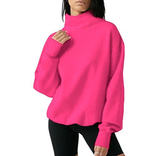 M&amp;D™ - Sudadera de cuello alto extragrande para mujer, jersey de manga larga