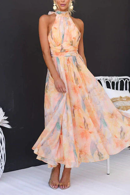 Poppy | Women’s Summer Halter Floral Maxi Dress