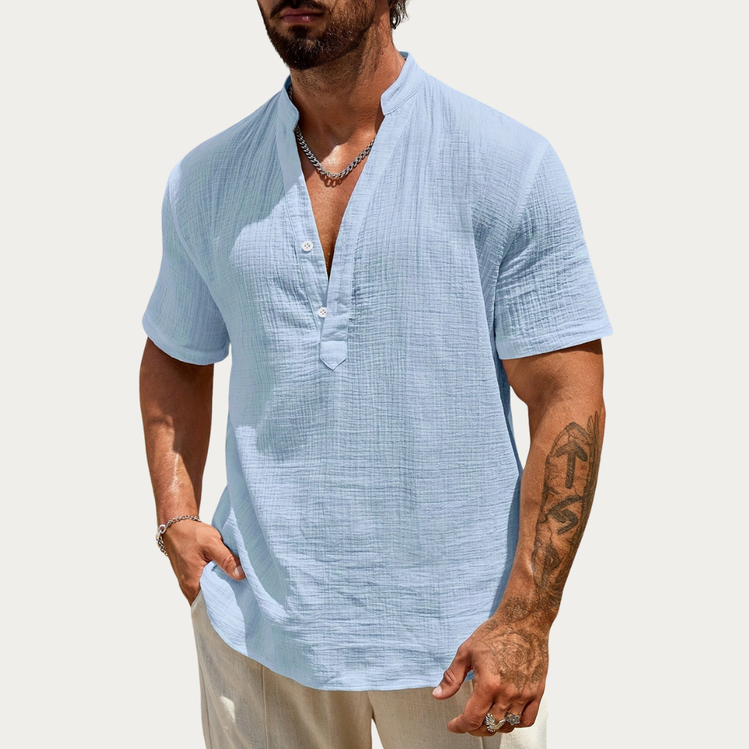 Brent | Camisa cómoda y fresca con cuello en V