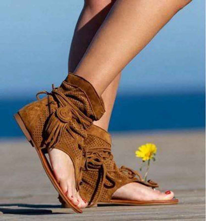 Tassira™ | Sandalias Retro con Cordones y Borlas