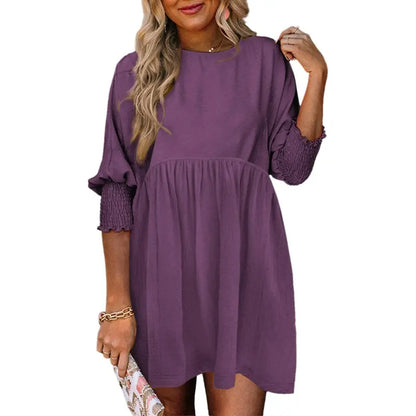 Casual Loose Fit Short Sleeve Mini Dress