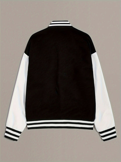 Olivia | Chaqueta bomber universitaria informal de gran tamaño para mujer