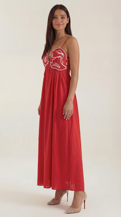 Vestido largo bordado Deborah