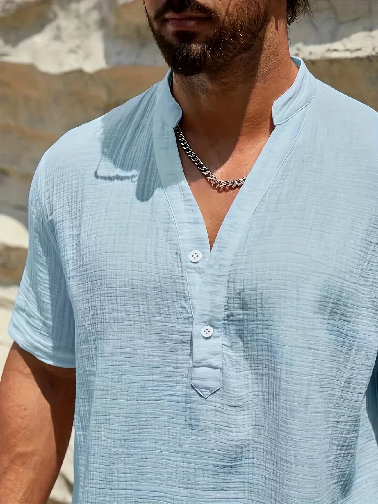 Cozy Stand-Collar Summer Shirt