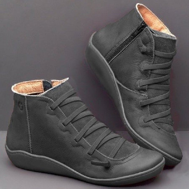 Fiona | Botines con cordones y cremallera para mujer