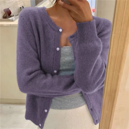 Erica | Cárdigan informal de invierno de manga larga con botones para mujer