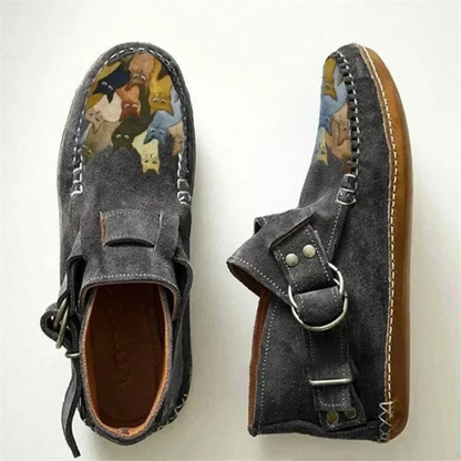 Women’s Casual Slip-On Shoes with Cat Print